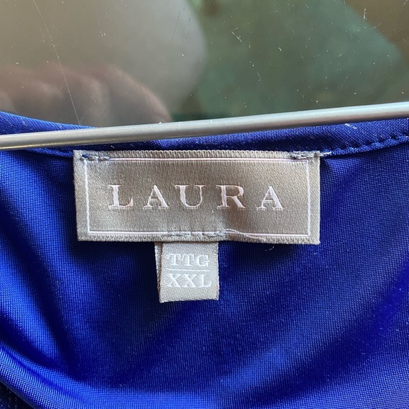 Laura top blue with silver accents - Picture 2 of 3